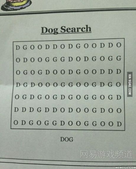 英文版找茬：你能一眼看“DOG”在哪里吗？