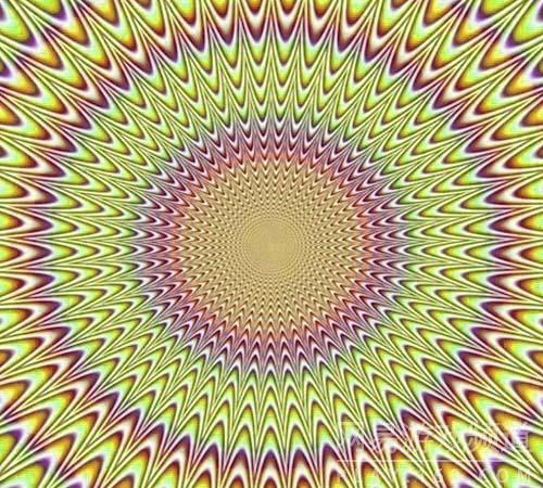 经过特殊的色彩和几何排序后，易让人产生“动”幻觉的静态图，感觉眼睛好疼（1）