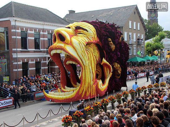 荷兰的花车游行，用鲜花做成的那些熟悉形象（2）