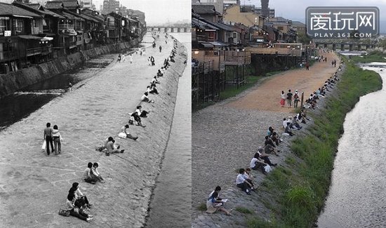 1978的京都鸭川与现在的京都鸭川，要么要这么神一般的完全一致！完虐单身狗的场所，禁忌之地！！！